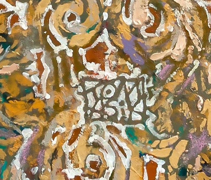 original painting, unique picture for warm interior. floral love feminine look.