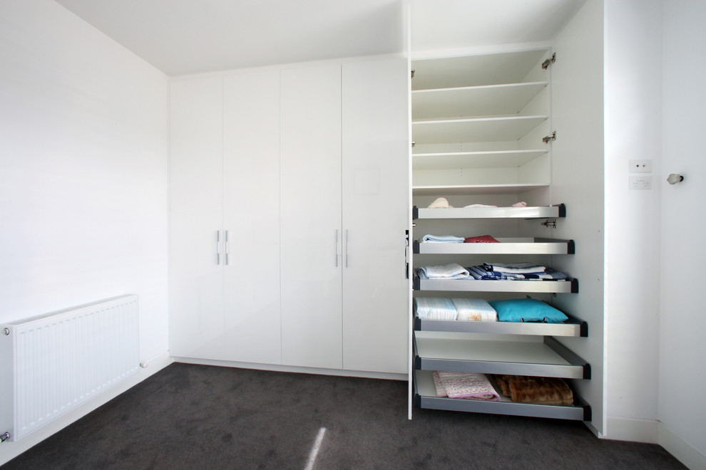 Contemporary storage and wardrobe in Melbourne.