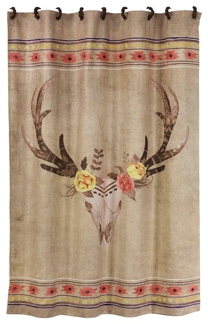 Sedona Summer Deer Skull Shower Curtain Southwestern Shower