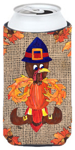 Thanksgiving Turkey Pilgrim Fleur de lis Tall Boy Beverage Insulator Beverage I