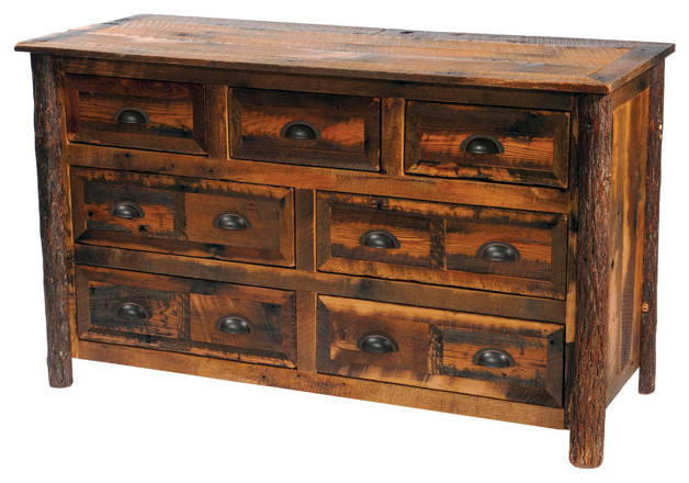 7 Drawer Rustic Reclaimed Wood Dresser -Barnwood