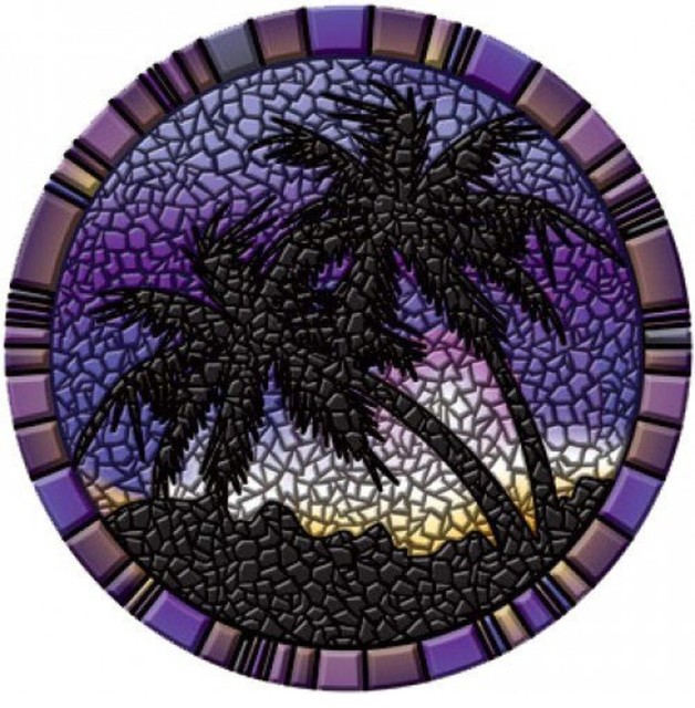 Drop-In Palm Trees Vinyl Swimming Pool Mat, Purple, 29" X 29"