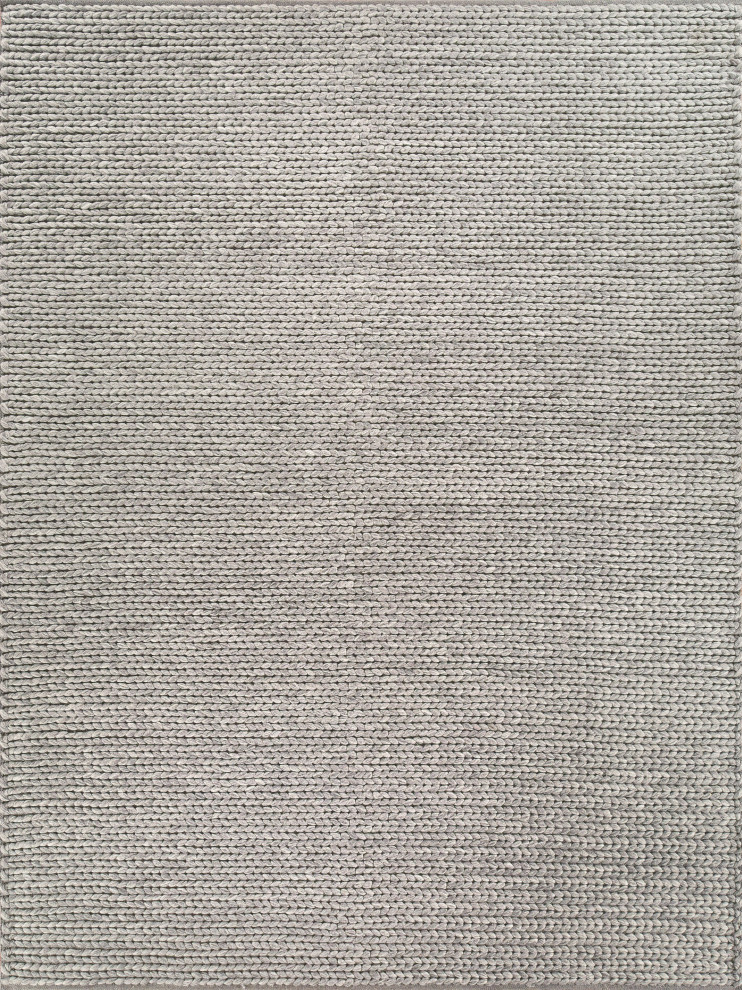 Arlow Handwoven Polyester and Cotton Dark Gray Area Rug, 6'x9' Scandinavian Area Rugs by