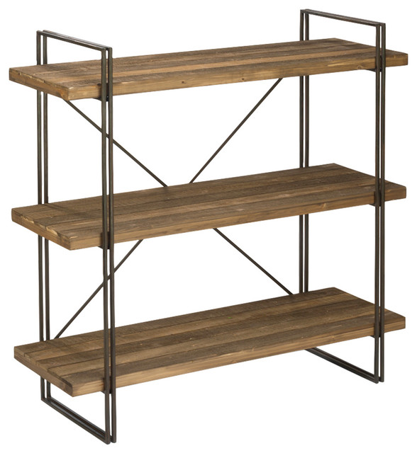 Brown Wood Metal Three Shelf Display Unit Industrial Display And Wall Shelves By Tripar International Inc