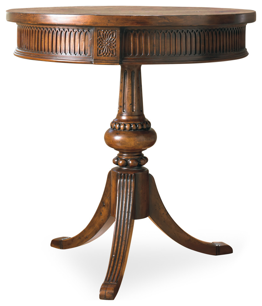 Round Pedestal Accent Table Traditional Side Tables And End Tables