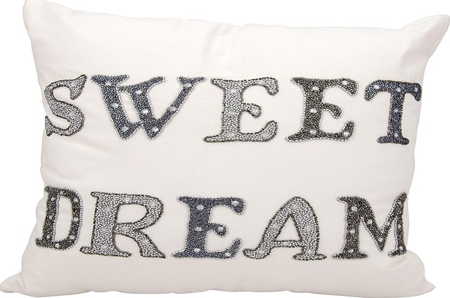 Kathy Ireland Sweet Dreams White Throw Pillow Contemporary