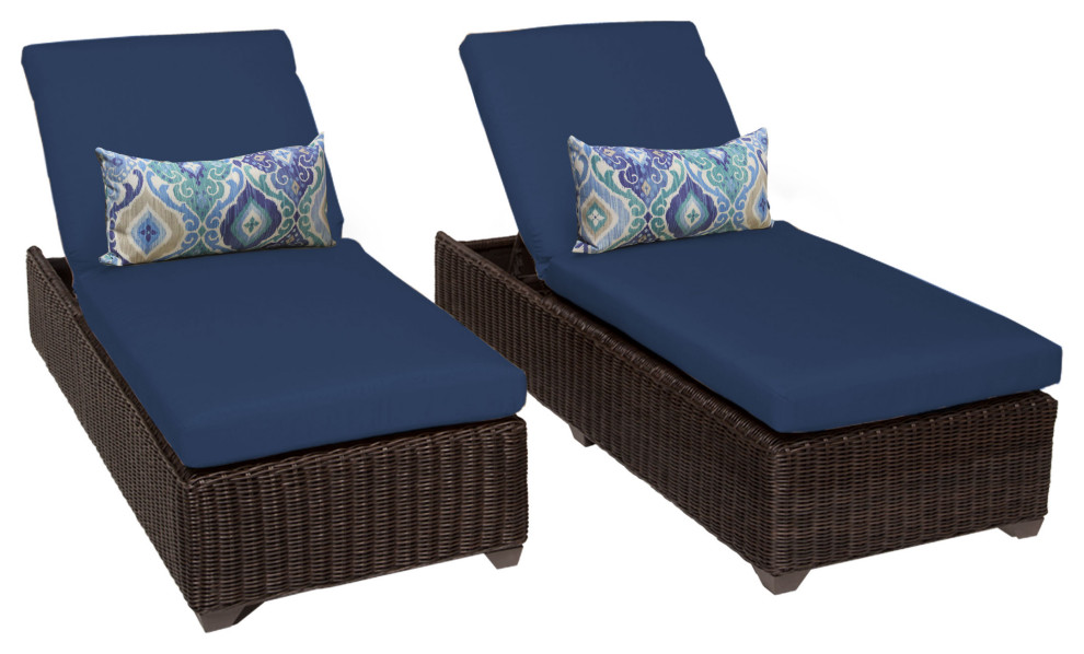 Venice Chaise Set of 2 Outdoor Wicker Patio Furniture