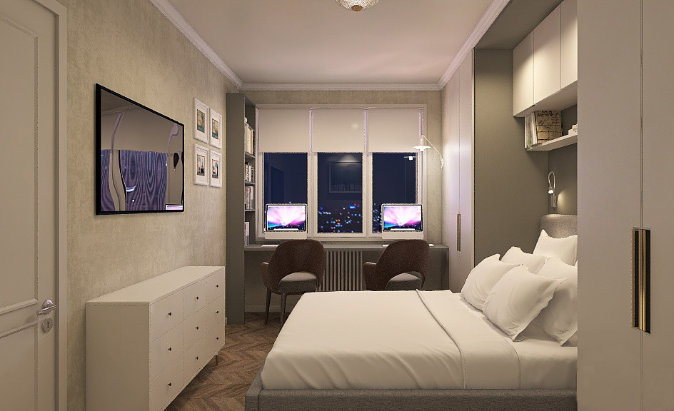 Перепланировка двухкомнатной квартиры в евротрешку. Дом Серии КМС101.  55 кв.м