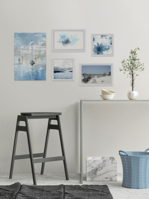 Blue Casts Pentaptych contemporaneo-salon