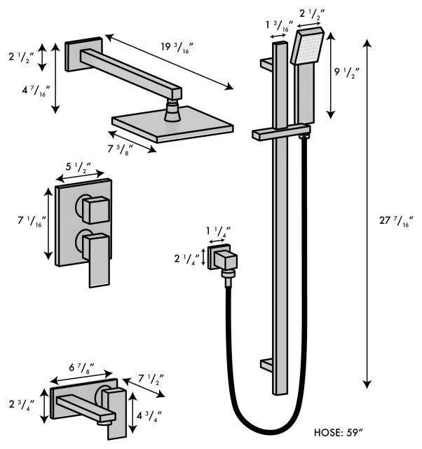 ZLINE Bliss Shower System, Matte Black, BLS-SHS-MB - Contemporary - Tub ...