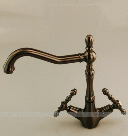 Solid Brass swivel Kitchen Faucet - 8632B antique copper finish