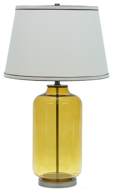 40020, 26 1/2" High Modern Glass Table Lamp, Amber Colored Finish