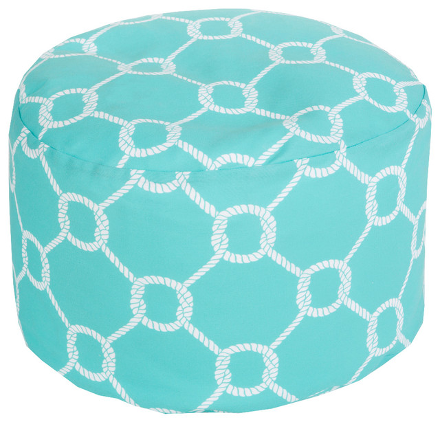 Surya Pouf Aquatic Round 20" x 13" Accent Furniture Pouf Contemporary