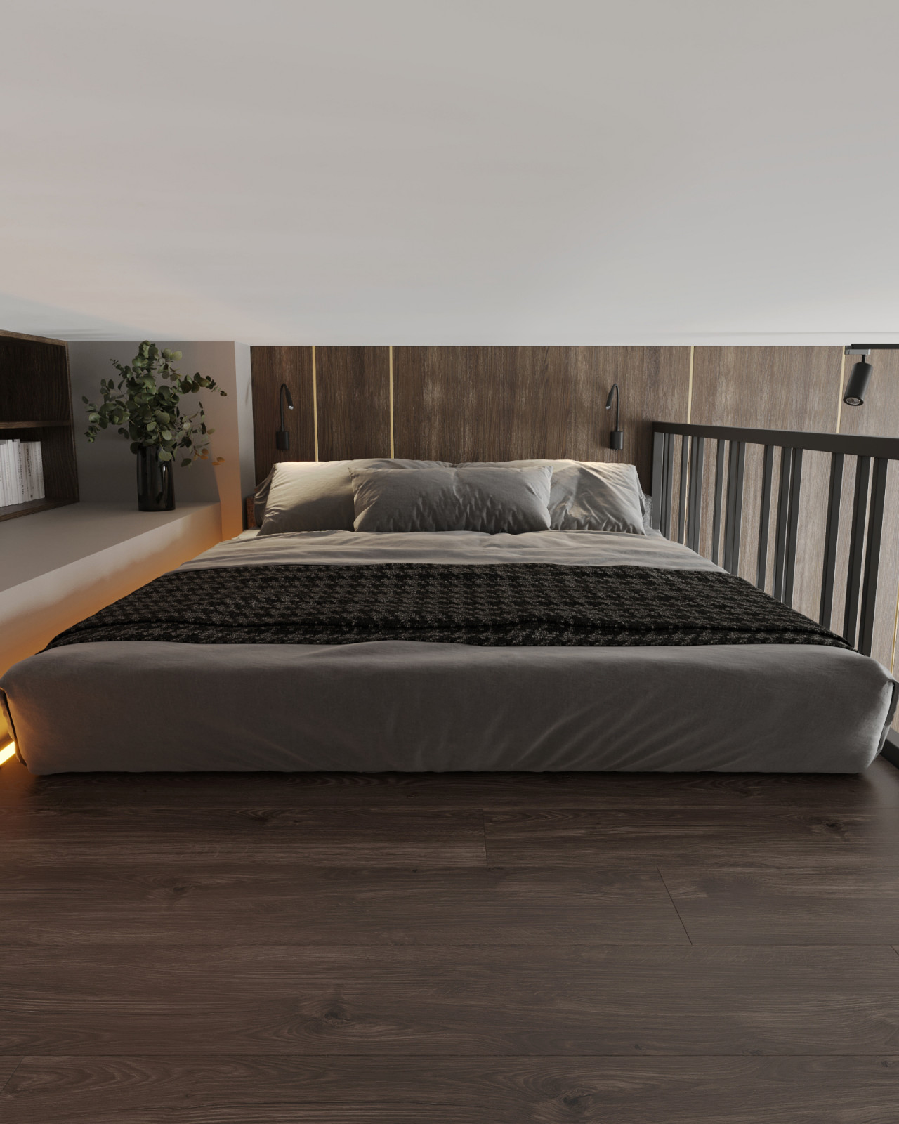 Дизайн интерьера студии с антресольным этажом