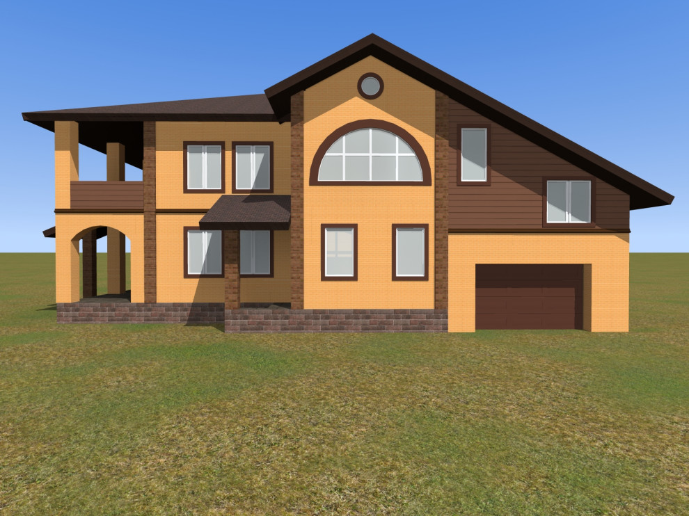 Проект переделки фасада из желтого кирпича