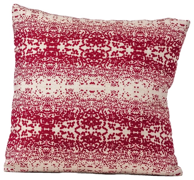 Ikat pillow cover, red and natural, designer pillow cover, Victoria
