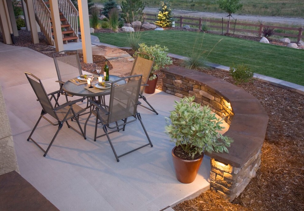 Mid-sized transitional backyard patio in Charlotte with concrete slab and no cover.