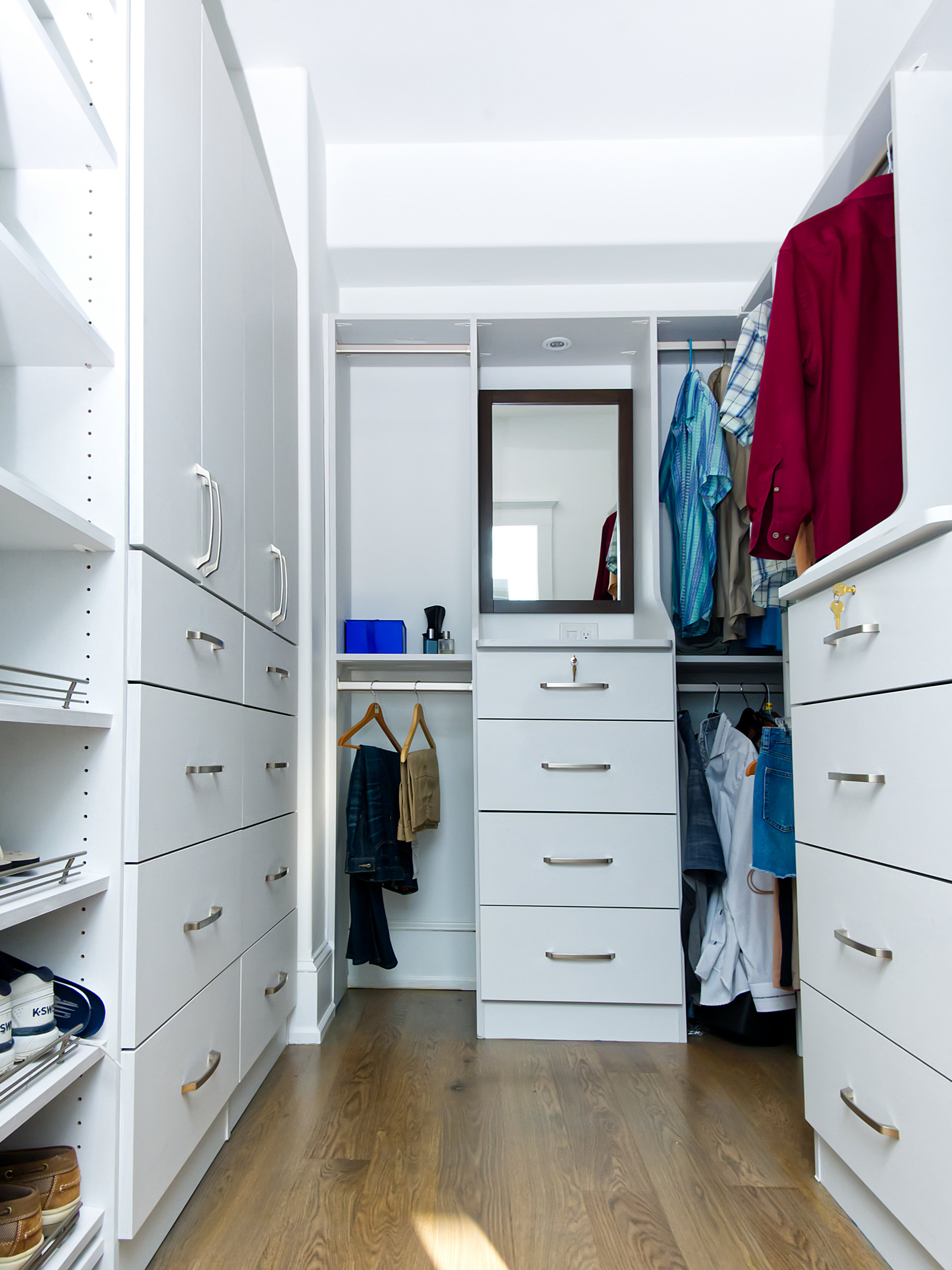 Example of a beach style closet design in Philadelphia