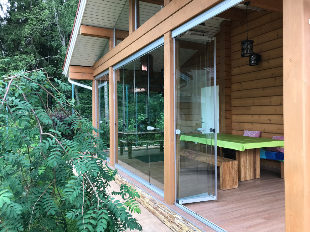 Остекление зоны отдыха в бане