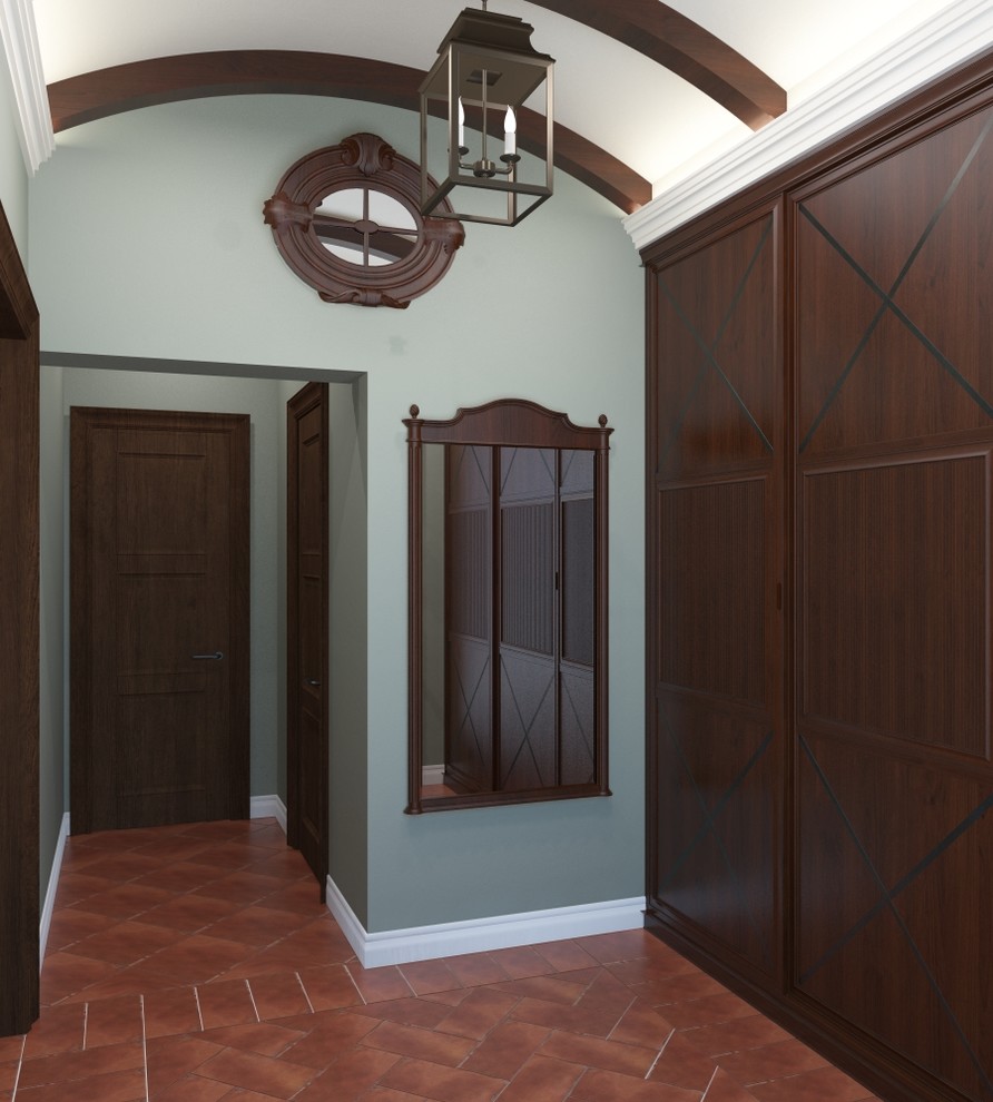 Гостиная и кухня в Колониальном стиле