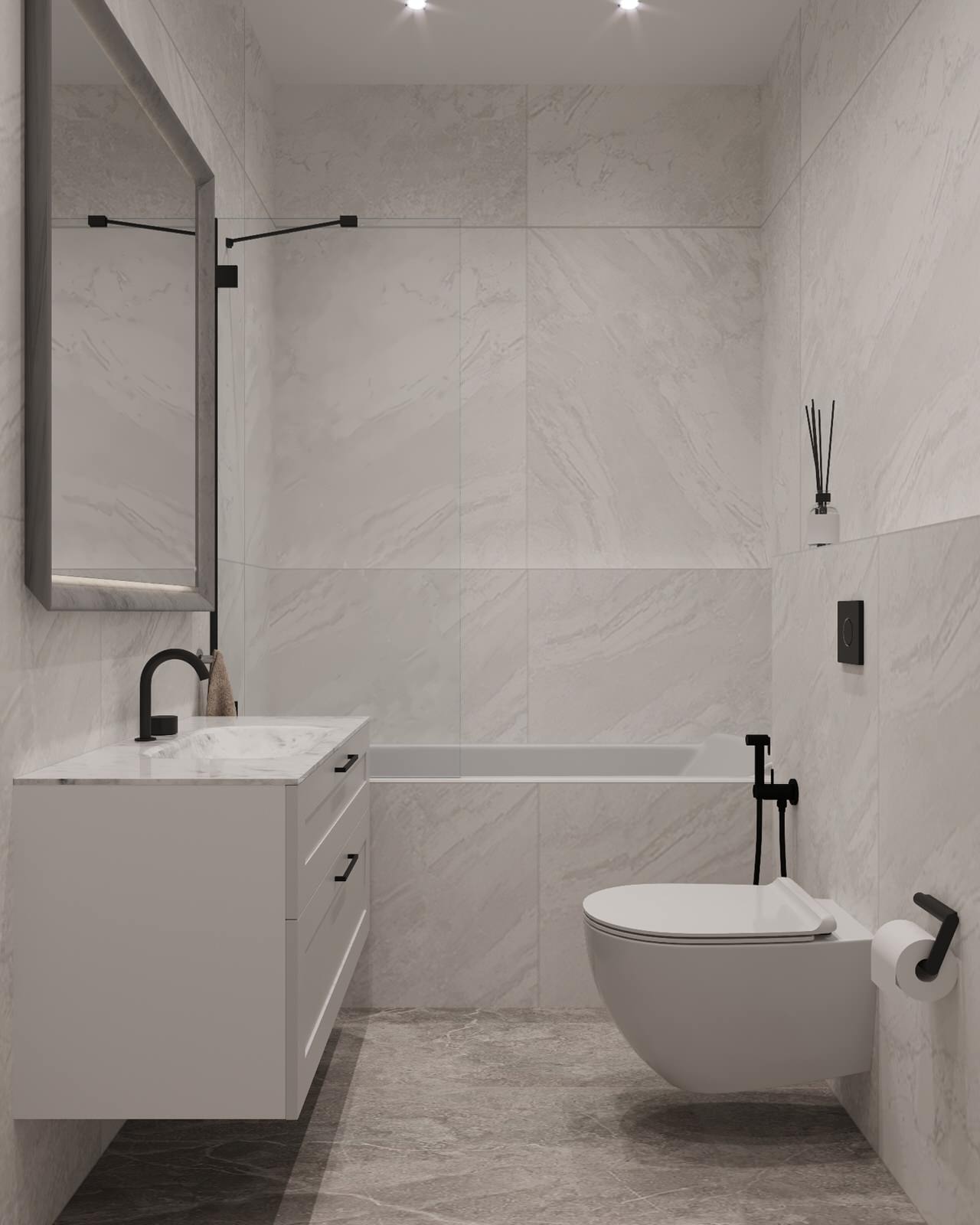 Белый интерьер для девушки в минимализме