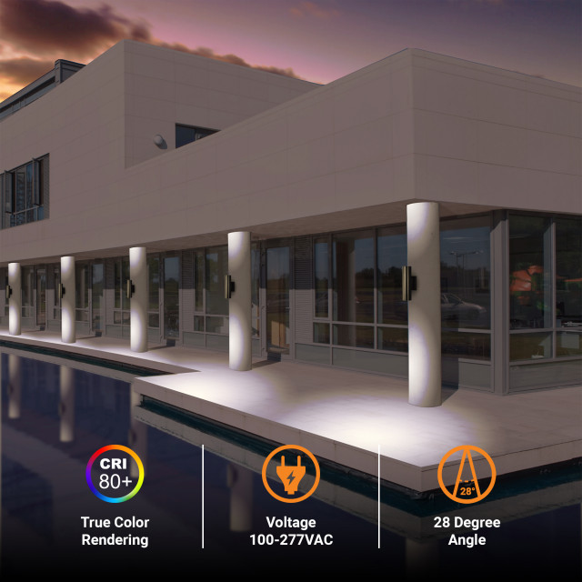 20W Up Down LED Wall Sconce, Set of 2 - Modern - Outdoor Wall Lights ...