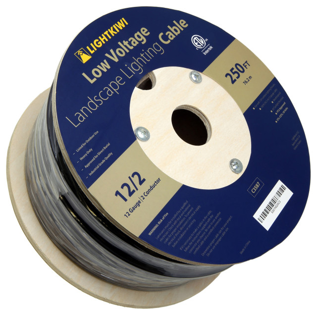 Low Voltage Landscape Lighting Cable 12/2 Direct Burial Outdoor Wire 250ft Eclectic