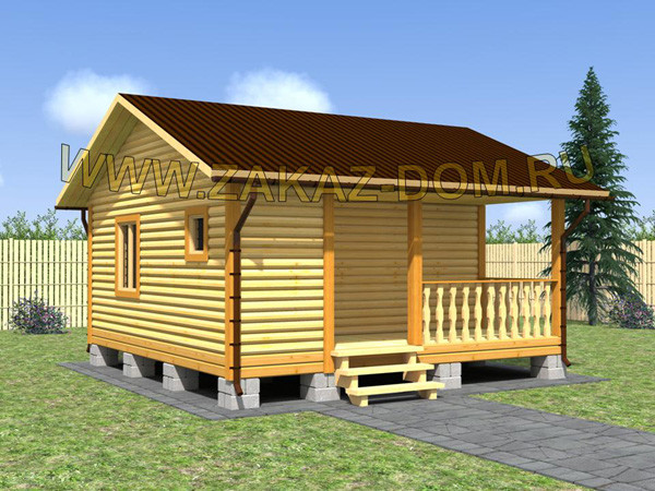 Баня из профилированного бруса (6х6 м) - Проект № Б-20