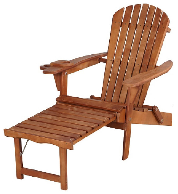 Oceanic Adirondack Chaise Foldable Chair, 1 Chair Transitional Outdoor Lounge Sets by CTE