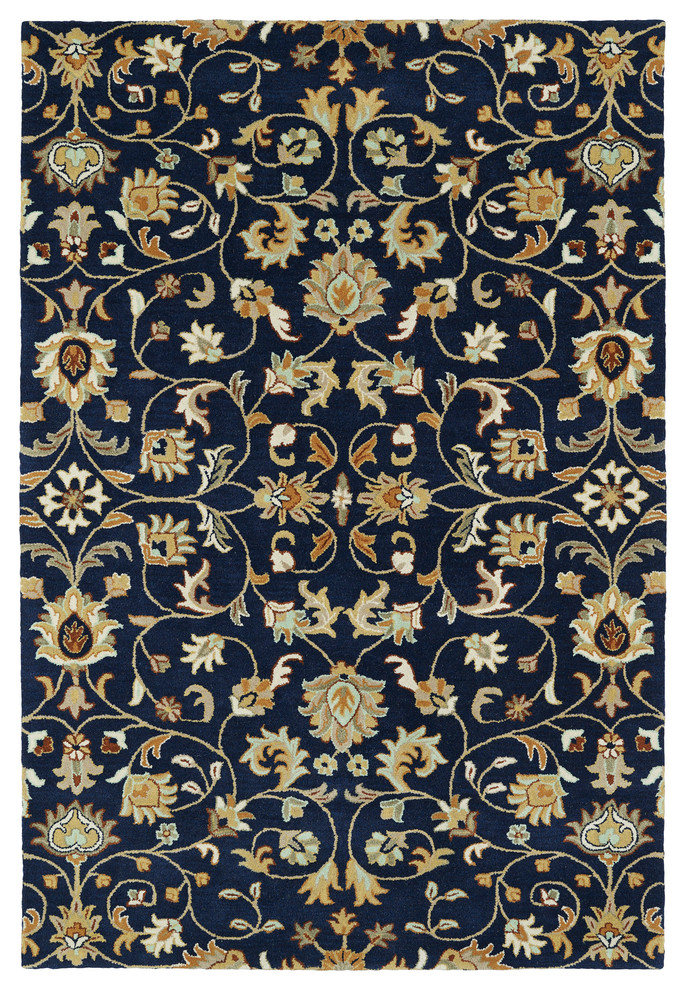 Kaleen Hand-Tufted Middleton Navy Wool Rug, 8'x10'