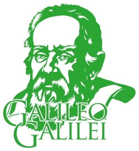 Galileo Galilei Wall Decal, Yellow Green, 16"x17"