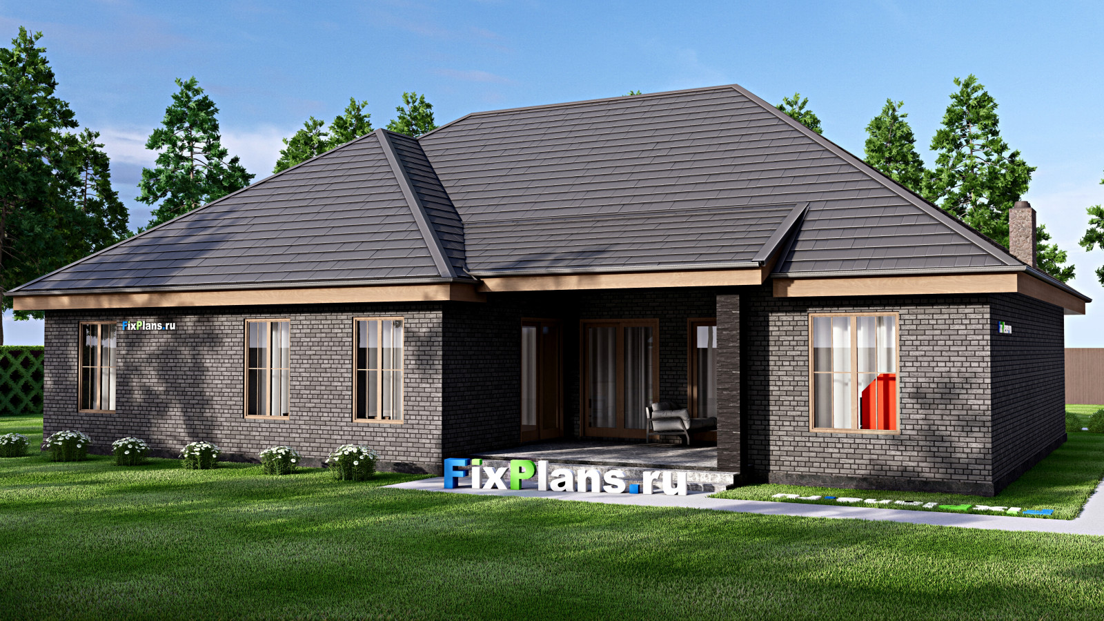 Проект одноэтажного дома 20х18м S241м2 F-16955