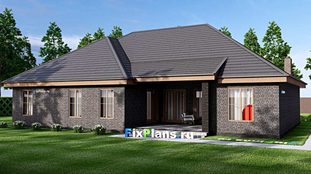 Проект одноэтажного дома 20х18м S241м2 F-16955