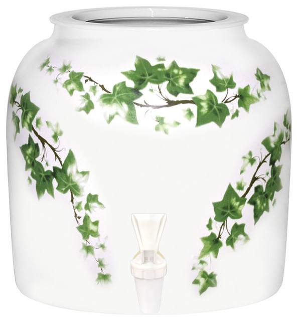 Ivy Porcelain Ceramic Water Dispenser Crock With Faucet Contemporary