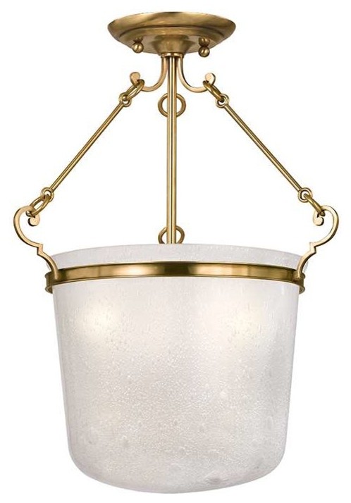 Hudson Valley Lighting 1030-AGB Semi Flush Mount Ceiling Light in Aged Brass