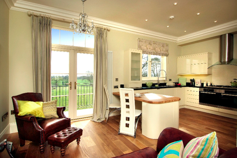 This is an example of a large contemporary kitchen.
