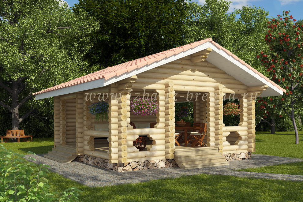 Проекты беседок из оцилиндрованного бревна