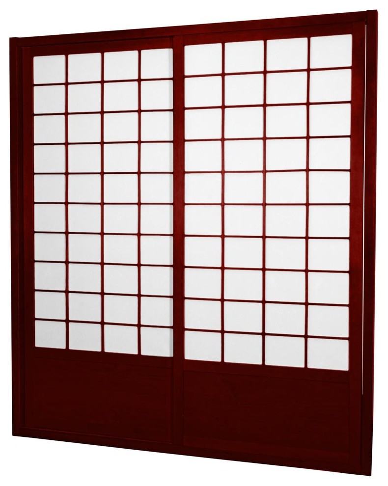 7' Tall Zen Shoji Sliding Door Kit, Rosewood