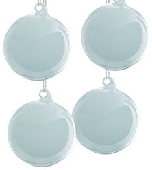 Milk Glass Globes - Large Aqua - Set of 4 - New