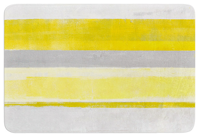 Carollynn Tice Lemon Yellow Gray Memory Foam Bath Mat Carollynn Tice Lemon Yellow Gray Memory Foam Bath Mat