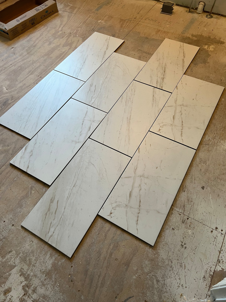 Bathroom tile placement