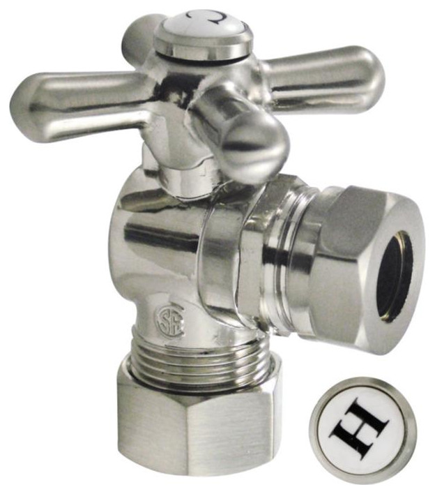 Kingston Brass 1/2" OD Compression Angle Shutoff Valve, CC54308X