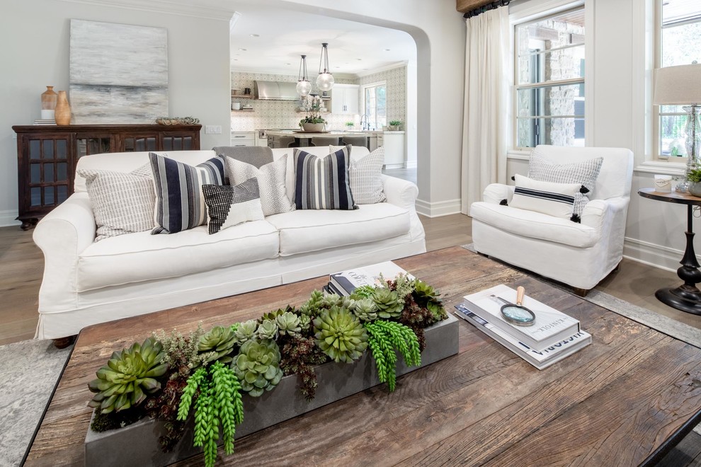 Design ideas for a transitional family room in Orange County.
