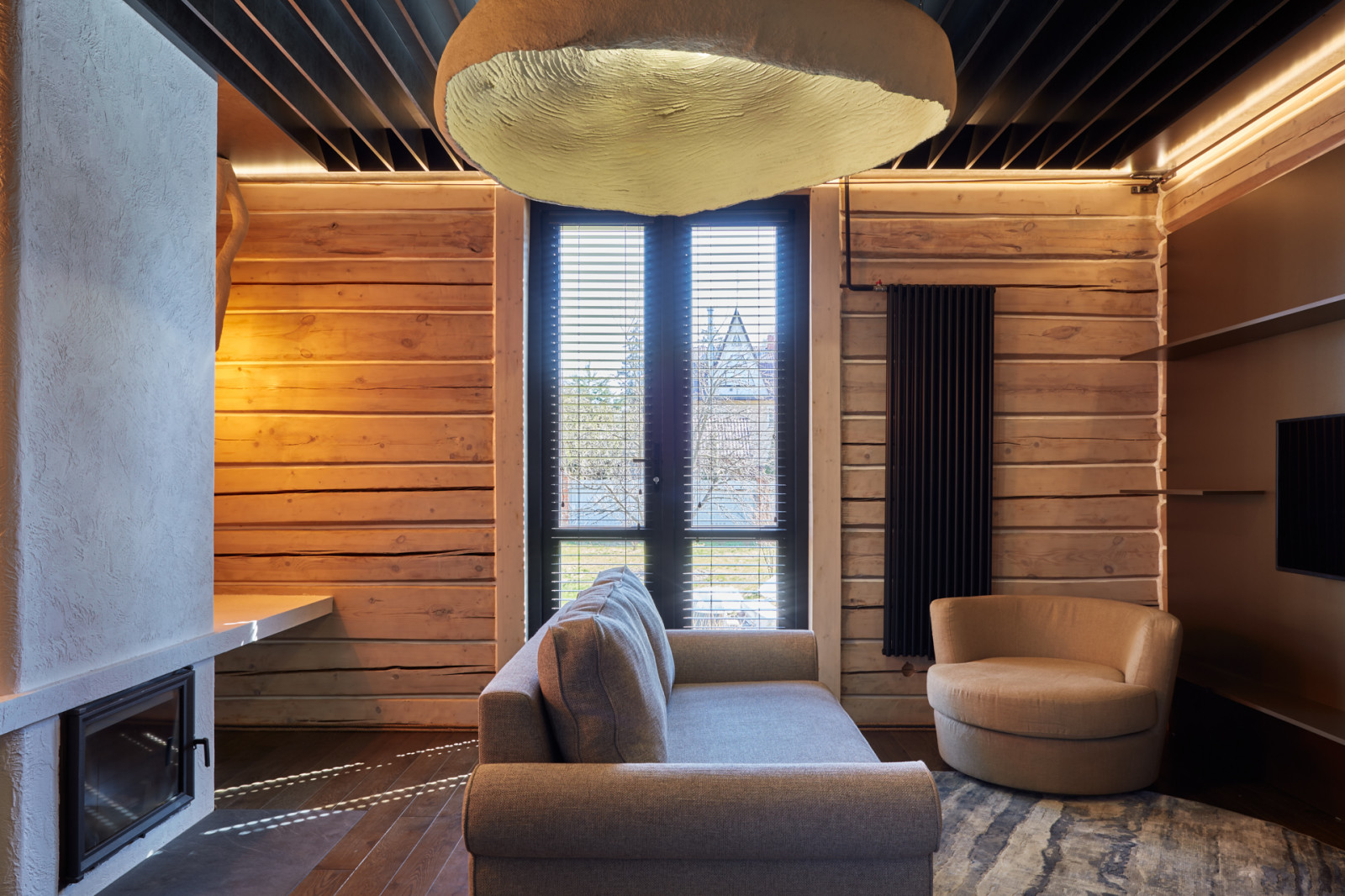 Кухня-гостиная с двухъярусной детской