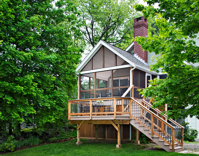 Lexington Ma Screen Porch And Bi Level Deck Traditional Deck