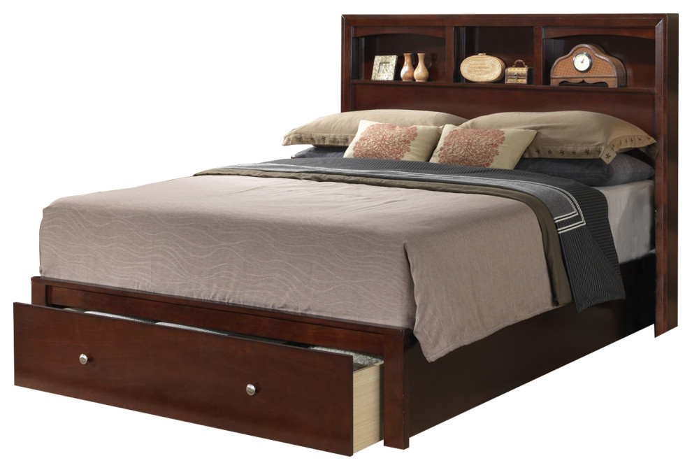 Cal King Bed With Storage, Wiley Full Bookcase Platform Storage Bed