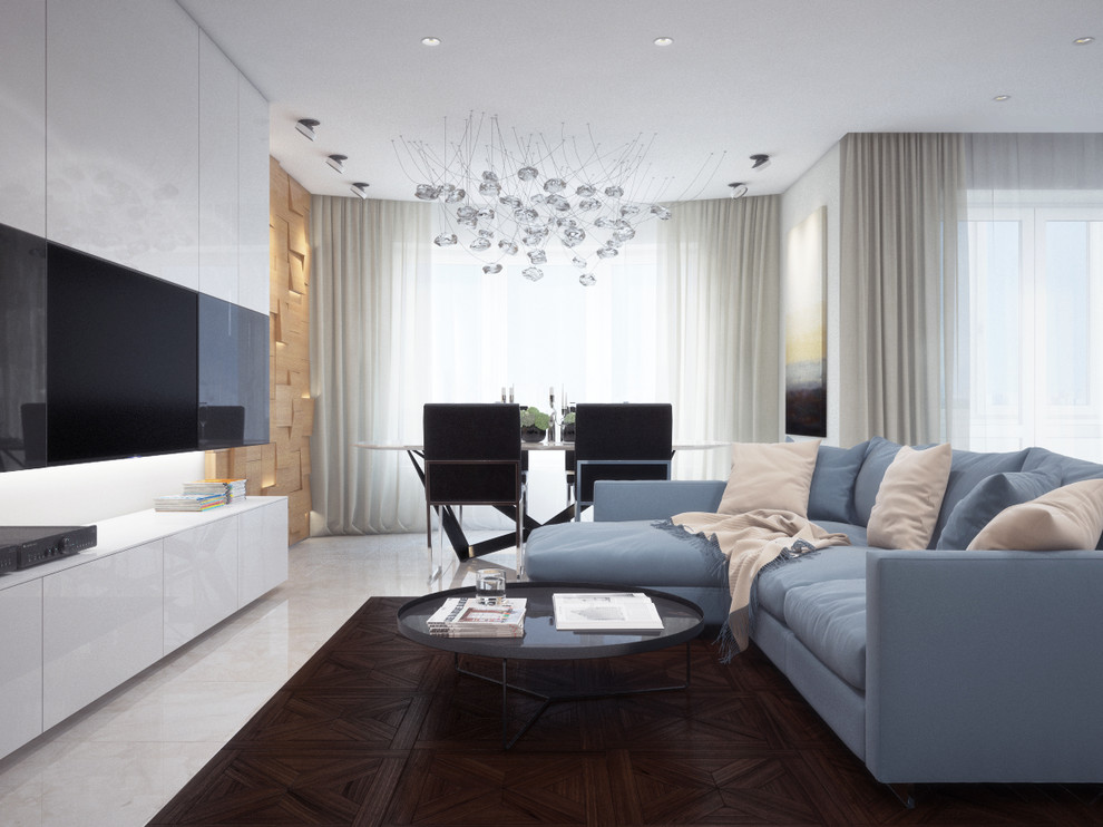 Интерьер квартиры в современном стиле с нотами ар-деко. ЖК Мегаполис. Минск