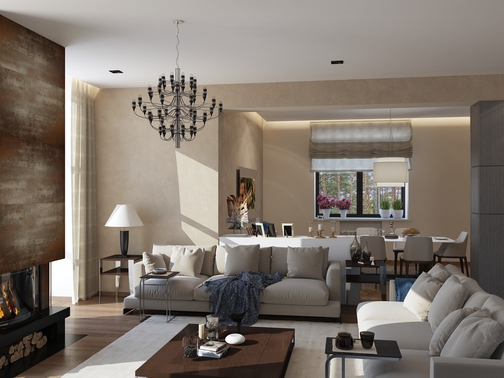 Современный дом в сосновом лесу