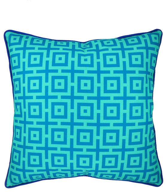 And In Summation Blue geometric throw pillow 20" x 20" set of 2