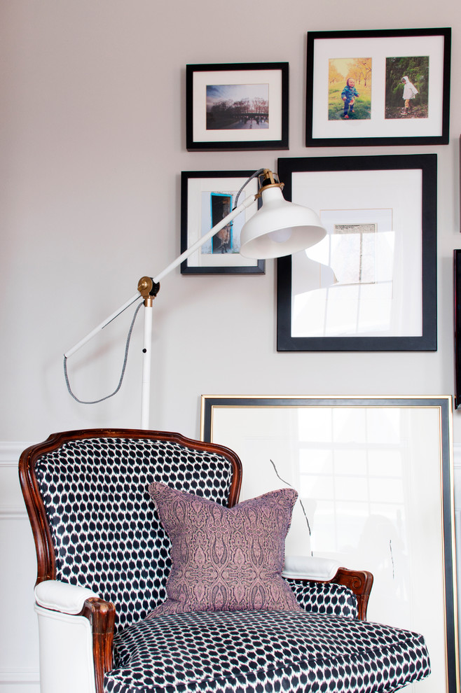 Transitional living room photo in Boston